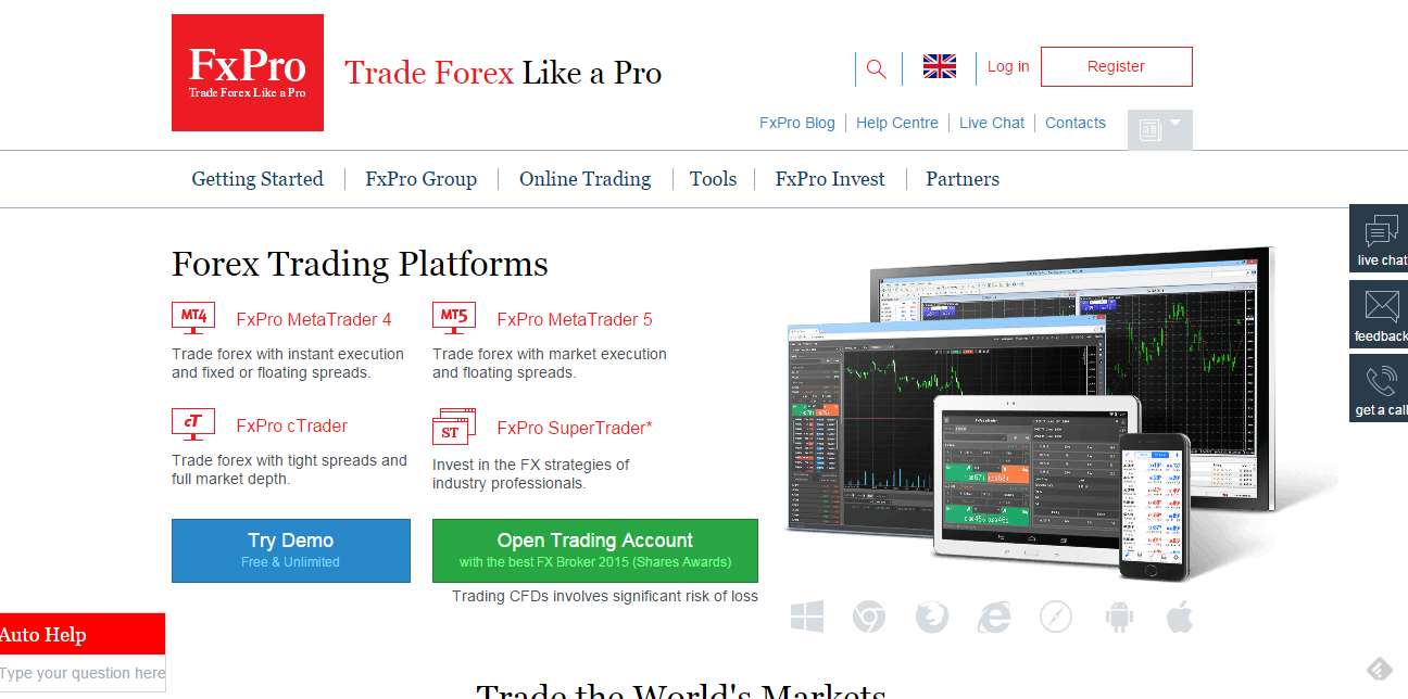 FxPro - See FXPro's "Real Time Minimum Spread" of STP/ECN Trading Account