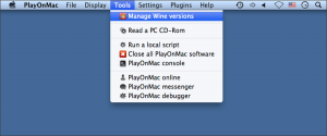 playonmac manage wine versions