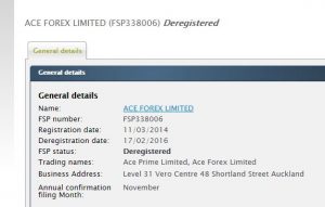 aceforex ltd reregistered fspr