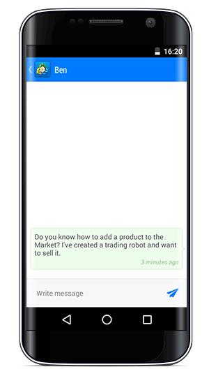 "Chat with other traders" on MetaTrader4 Android app
