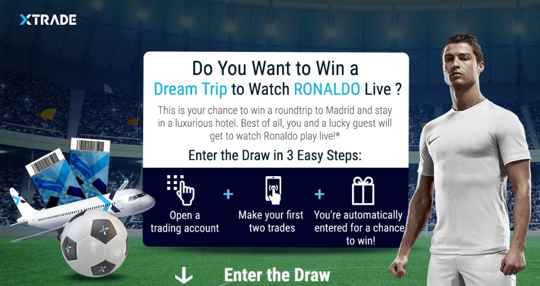 XTrade - See Cristiano Ronaldo LIVE in Madrid: She has won the First draw of XTrade