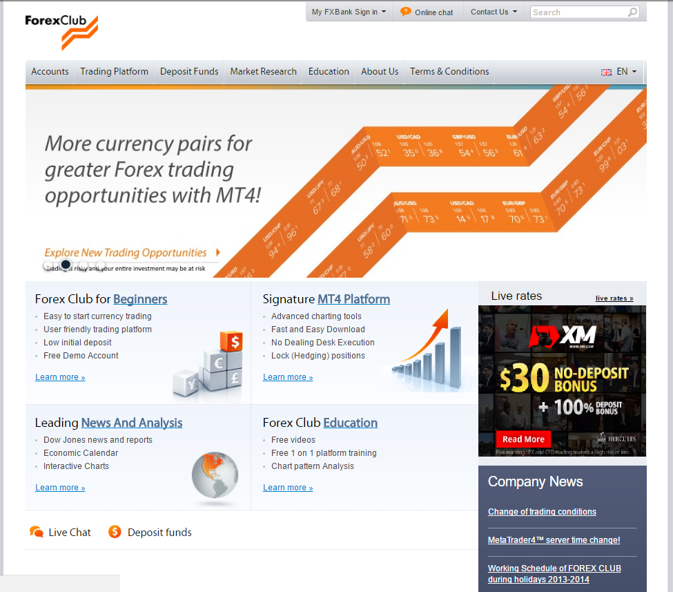 ForexClub - ForexClub closing MT4 service & English, Spanish, Indian, Malay official websites