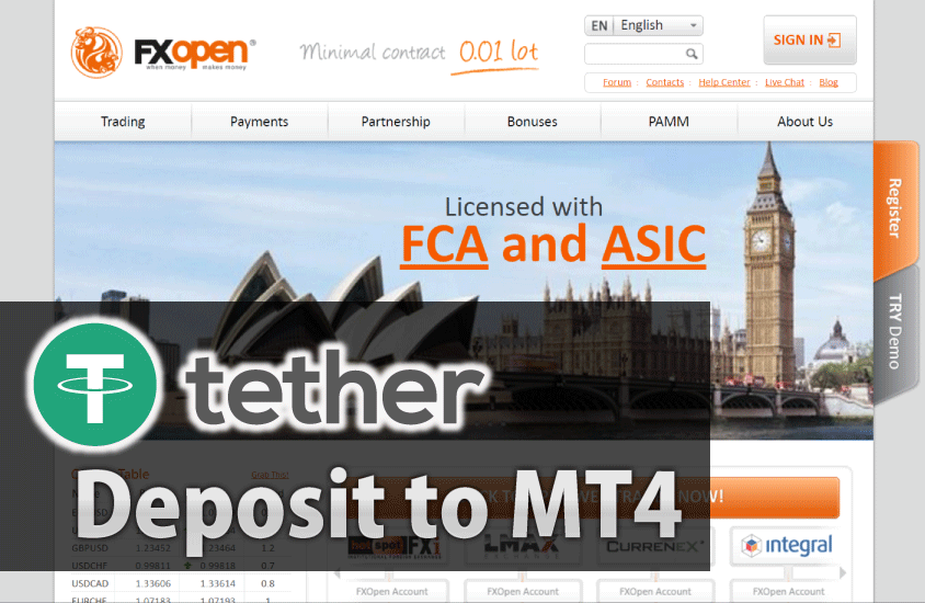 FXOpen - CryptoCurrency "Tether" Deposit to MT4 is now available! No Commissions Charged!