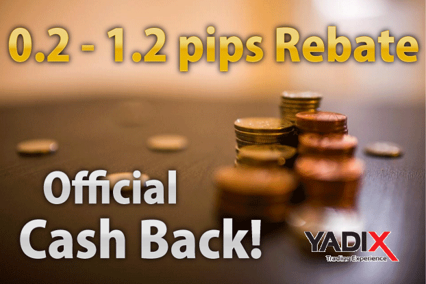 YADIX - Yadix's Instant Cash Back promotion on MT4 gives you up to $12 per 1 lot Unlimited Bonus!