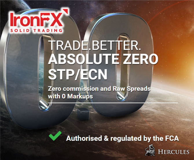 IronFX - "Absolute Zero STP/ECN" account with Raw Spreads × 0 Markups is available now!