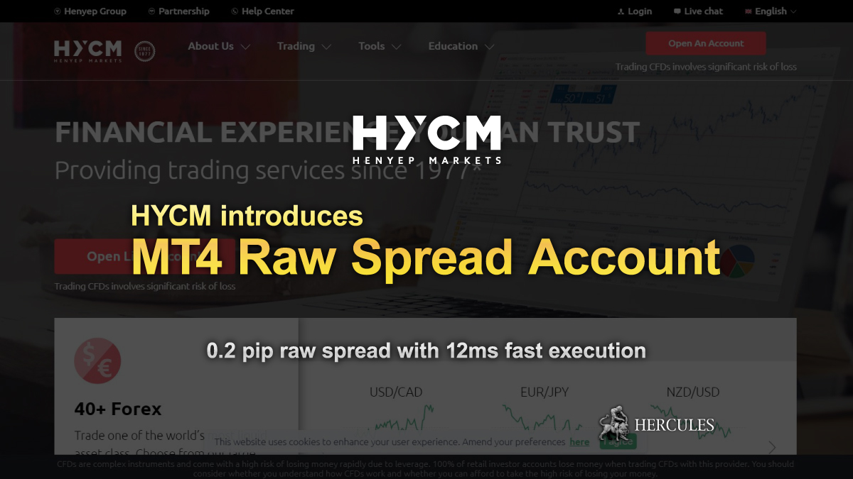 HYCM - New MT4 Account Type - 0.2 pip raw average spread with 12ms fast execution