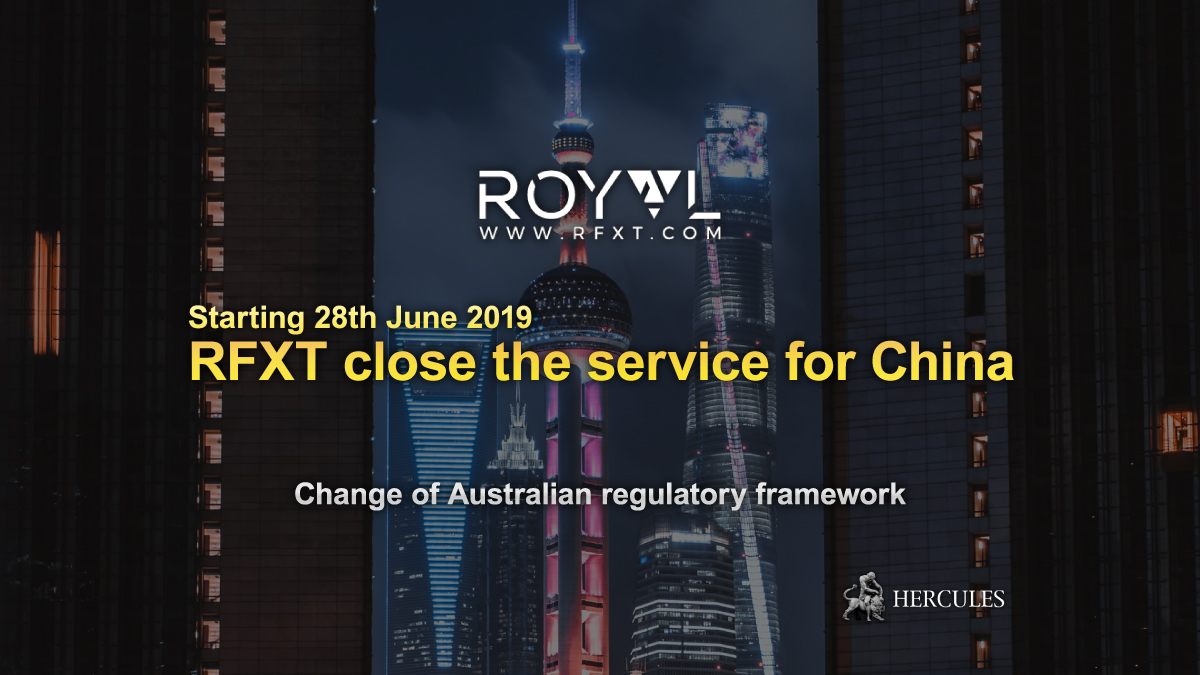 RFXT - RFXT cease to provide the financial service to residents in China