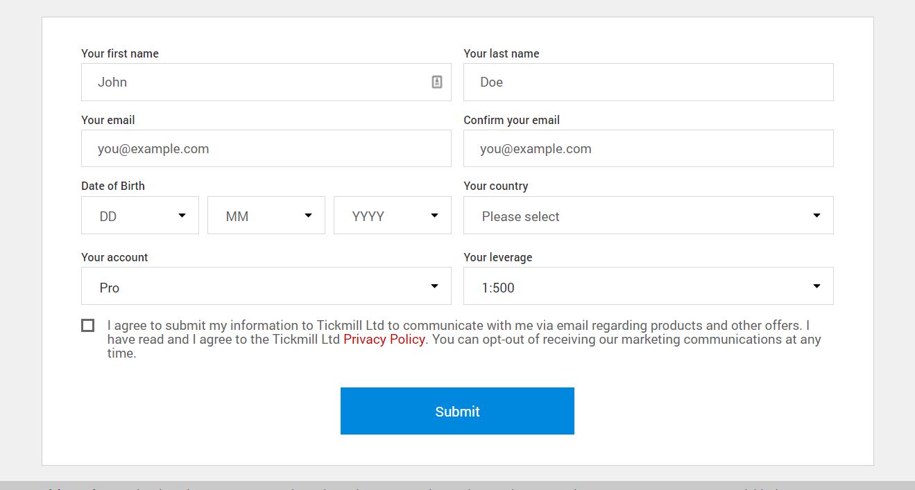 tickmill-$30-no-deposit-bonus-promotion-welcome-account application form