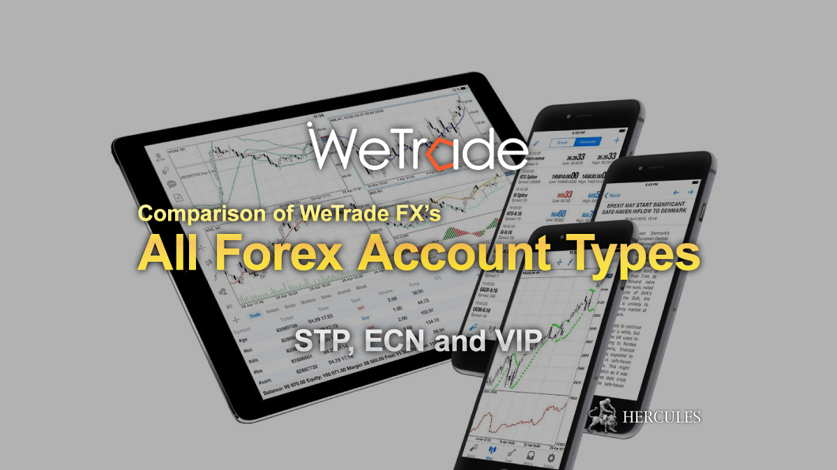 WeTrade FX - Comparison of WeTrade FX's all trading account types