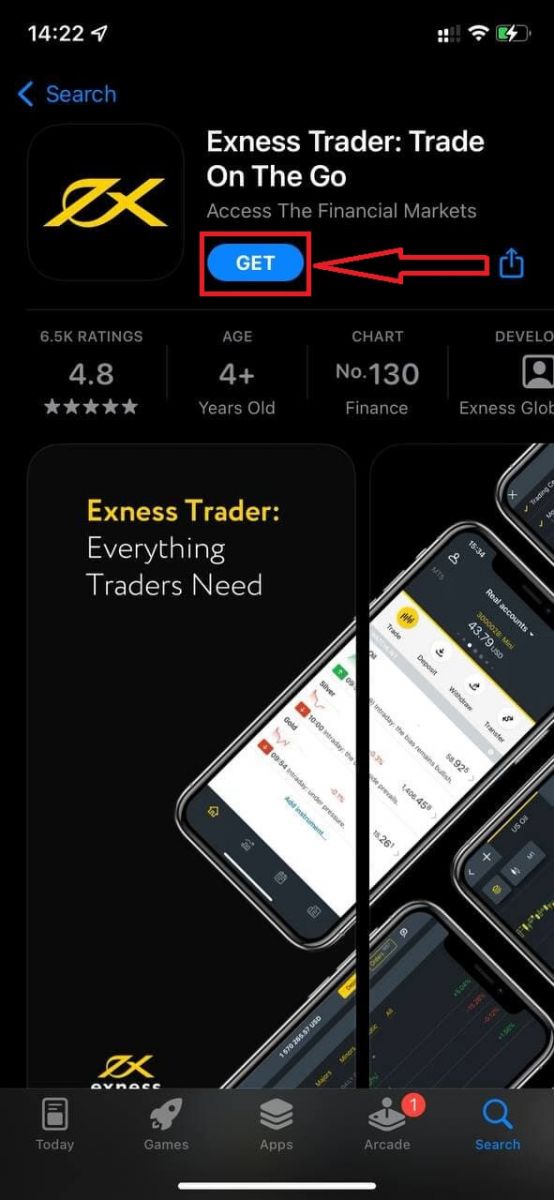 2. Installa e avvia Exness Trader.