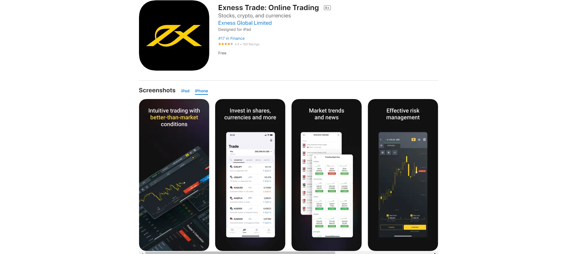 exness trader mobile app app store