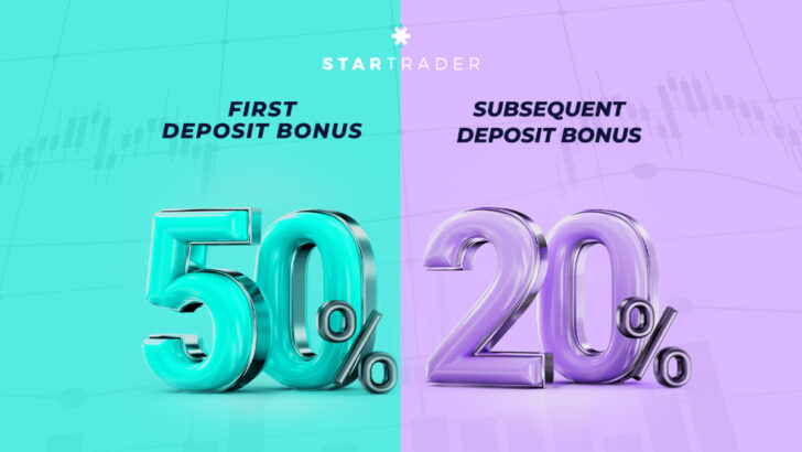 50% Deposit Bonus + 20% on Subsequent Deposits Offered by STARTRADER